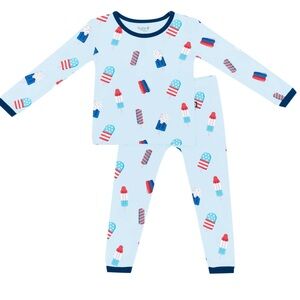 Kyte BABY Popsicle Print Pajama Set - Blue and Red